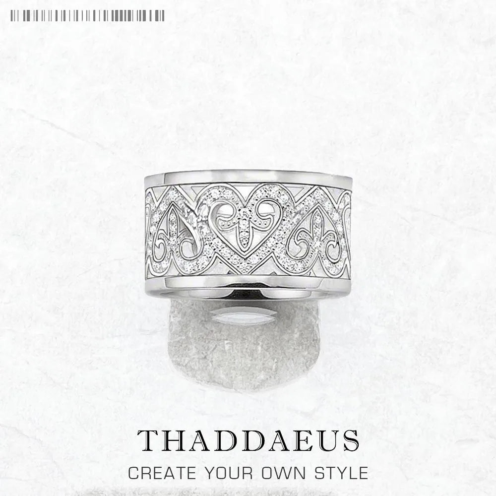 Arabesque Hearts Band Ring,Europe Style Glam Fashion Good Jewerly For Women New Gift In 925 Sterling Silver,Super Deals