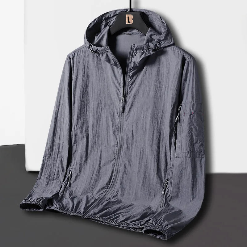 Korean Sunscreen Zipper Jacket Fishing Coats Men's Breathable Sports UV Protection Quick Dry Skin Windproof