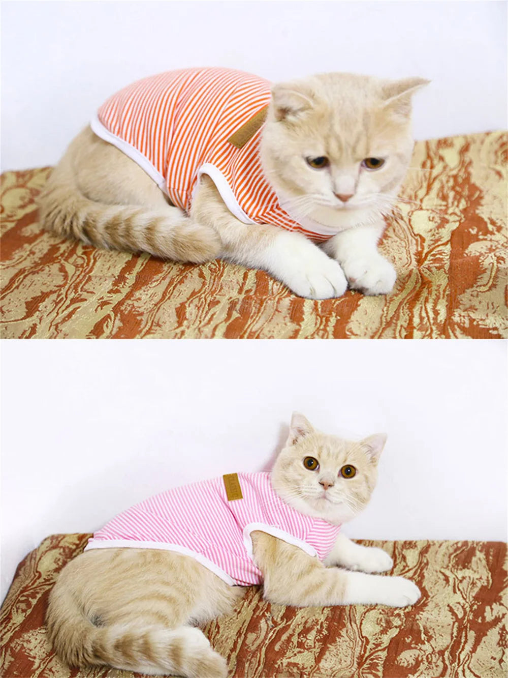 Summer Cotton Cat Puppy Vest Classic Stripes Pet Sleeveless T-shirt for Small Dogs Cats Kitten Clothing Outfit ropa para gatos