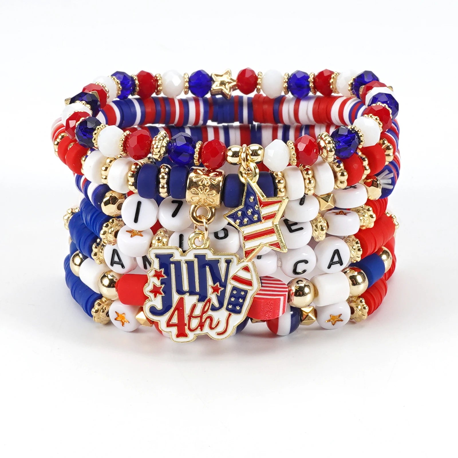 USA Independence Day Bracelet American Flag Theme Jewelry for Men Women Celebratory Wristband Fashion Accessory