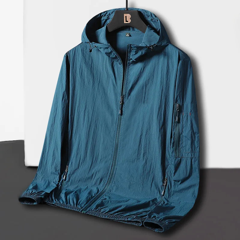 Korean Sunscreen Zipper Jacket Fishing Coats Men's Breathable Sports UV Protection Quick Dry Skin Windproof