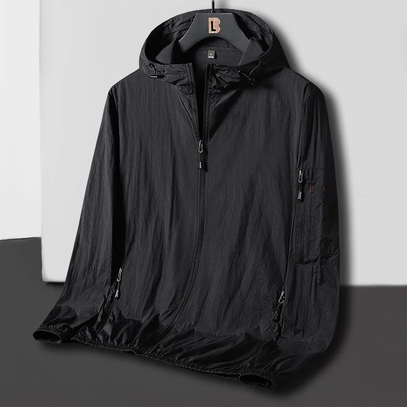 Korean Sunscreen Zipper Jacket Fishing Coats Men's Breathable Sports UV Protection Quick Dry Skin Windproof