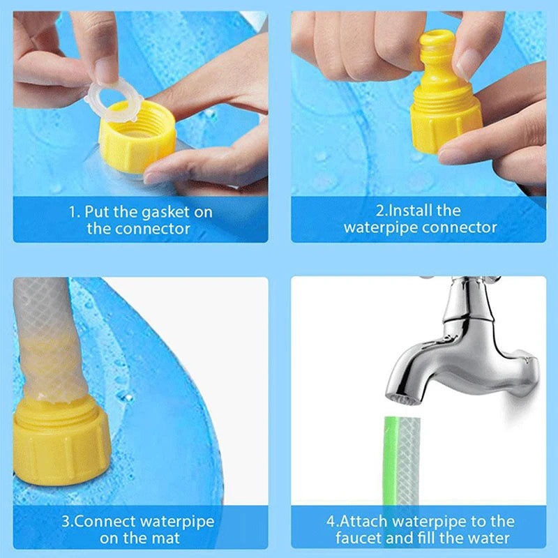 170cm Summer Pet Swimming Pool Dog Splash Sprinkler Pad Inflatable Mat Cooling Dogs Outdoor Play Water Mat Toys for Pet Children
