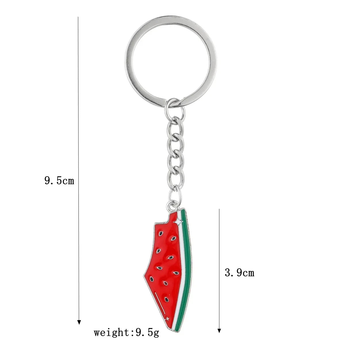 Enamel Geometric Fruit Watermelon Keychain Cute Summer Fruit Simulation Watermelon Pendant Keyring Bag Car Accessories Jewelry