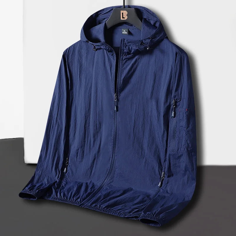 Korean Sunscreen Zipper Jacket Fishing Coats Men's Breathable Sports UV Protection Quick Dry Skin Windproof