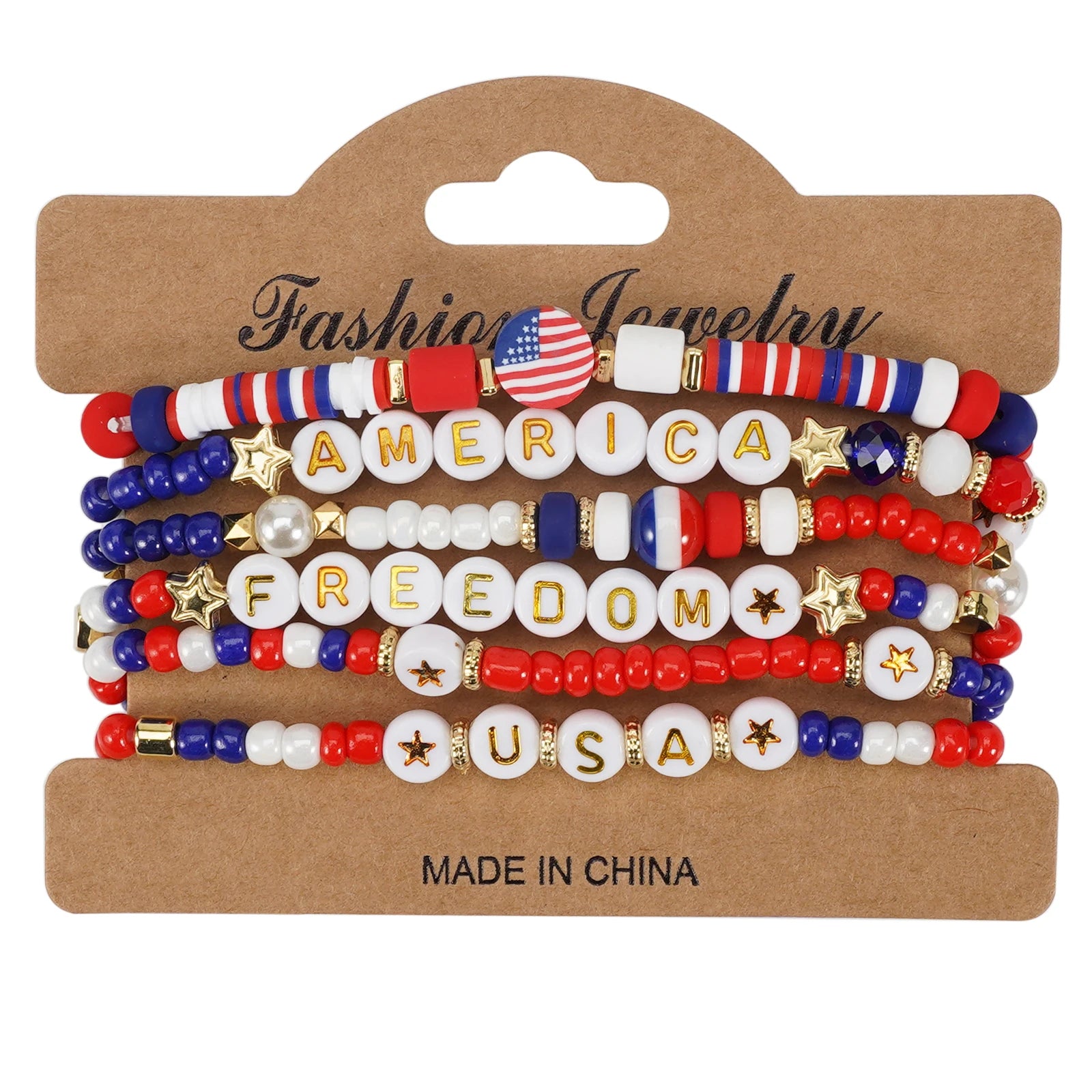 USA Independence Day Bracelet American Flag Theme Jewelry for Men Women Celebratory Wristband Fashion Accessory