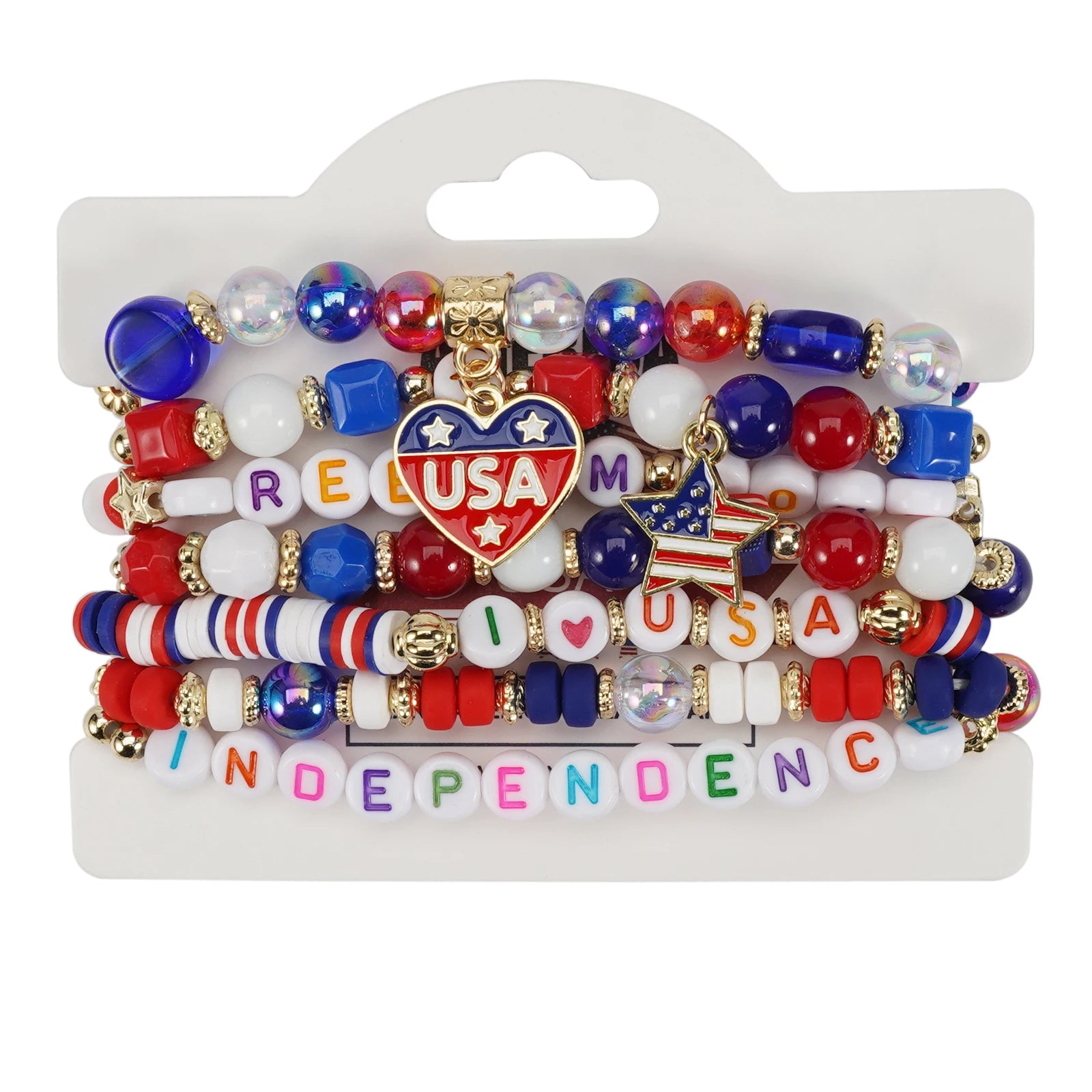 USA Independence Day Bracelet American Flag Theme Jewelry for Men Women Celebratory Wristband Fashion Accessory