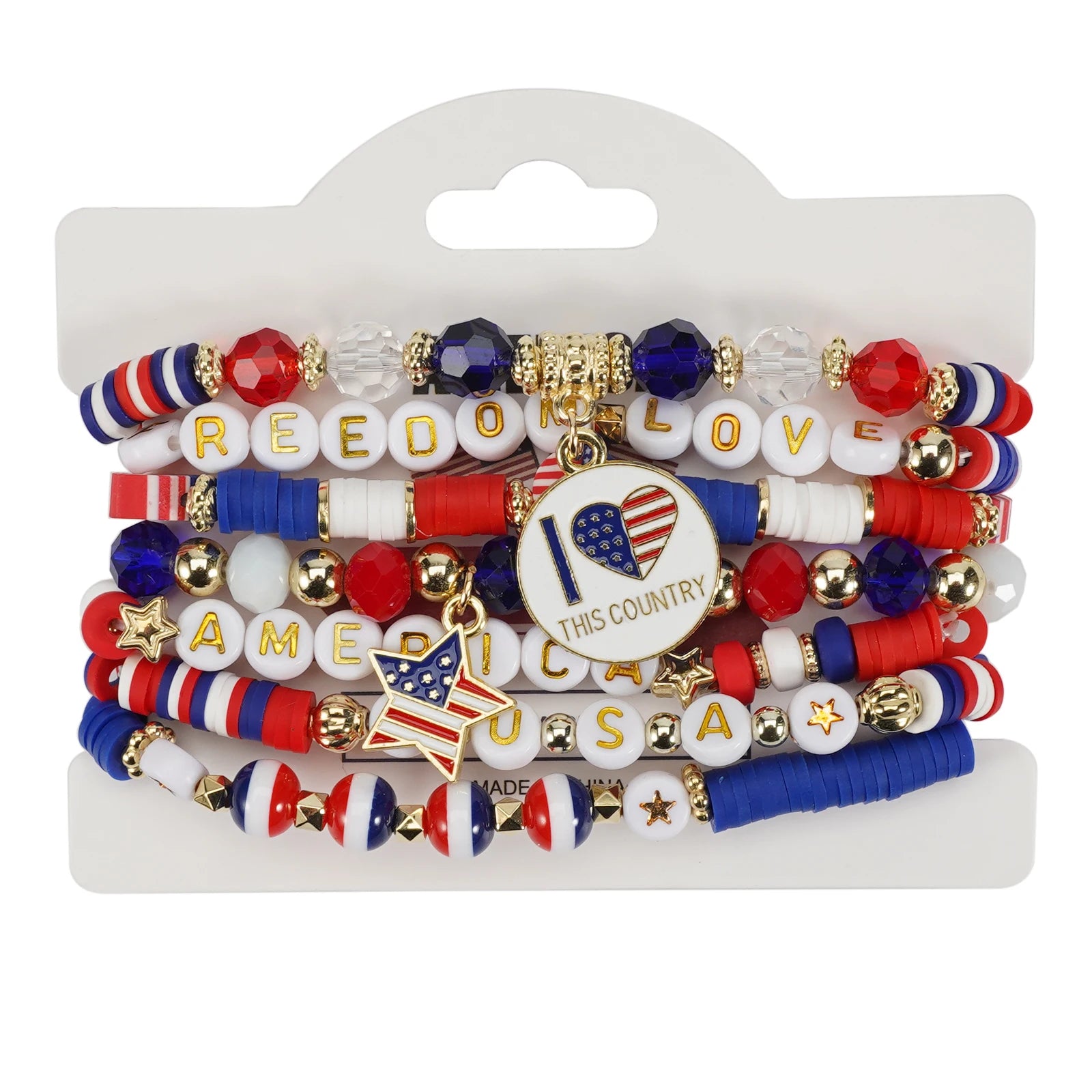 USA Independence Day Bracelet American Flag Theme Jewelry for Men Women Celebratory Wristband Fashion Accessory