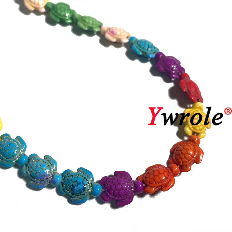 14x18mm Pink Green Coloful Turtle Turquoises Natural Stone Spacer Beads for Jewelry Making DIY Bracelet Earrings Accessories