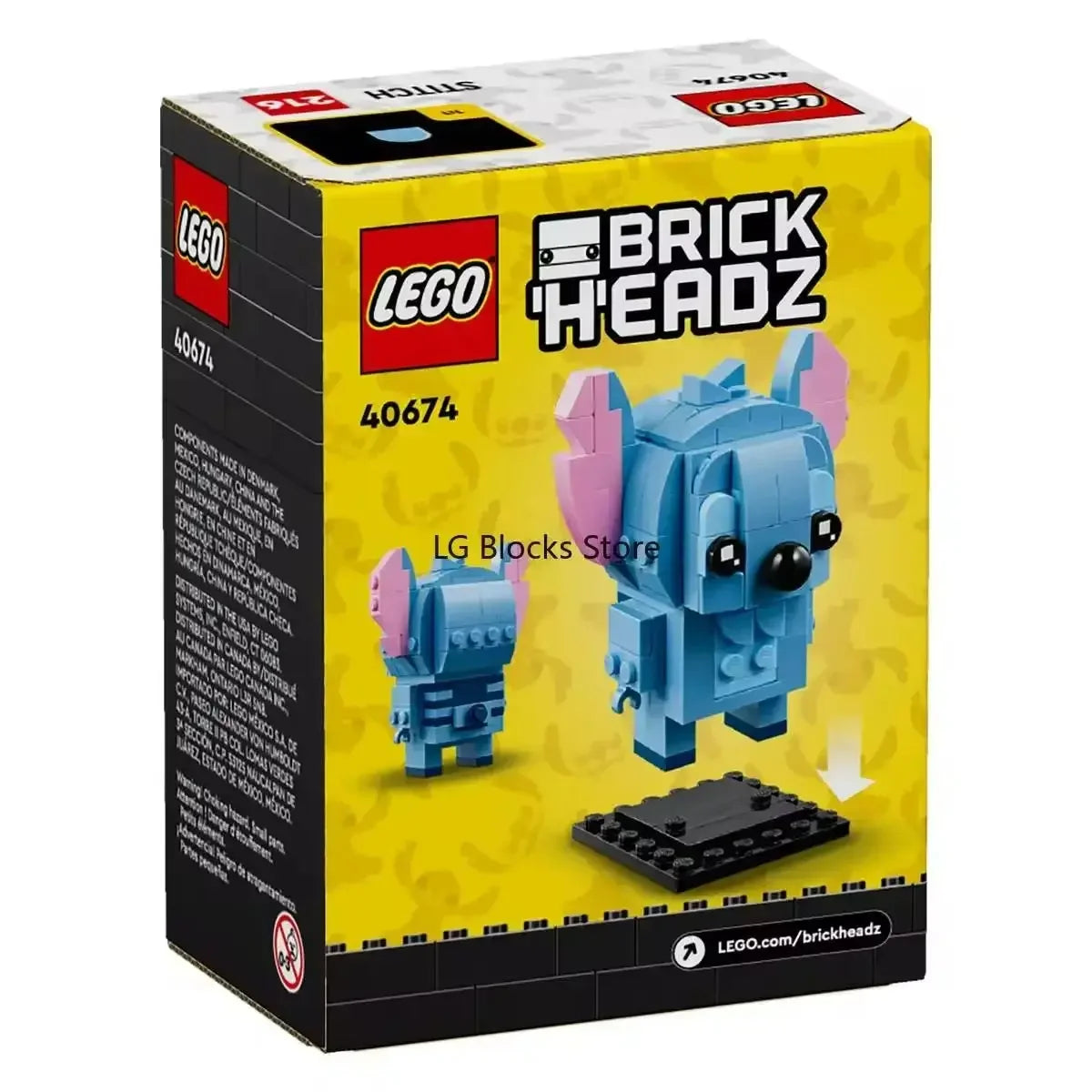 Lego BrickHeadz 40674 Stitch Buildable Disney Toy for Kids Boys and Girls Aged 10+ Birthday Christmas Gift (152 Pieces)