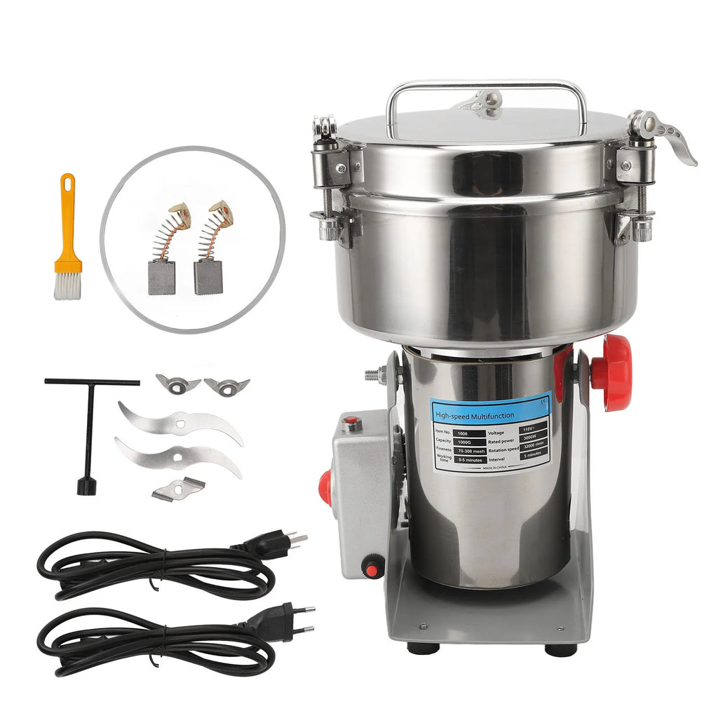 Electric Bean Grinder Multi Purpose High Speed Stable Easy to Clean Swing 1000G Electric Grinding Machine for Home for Spices
