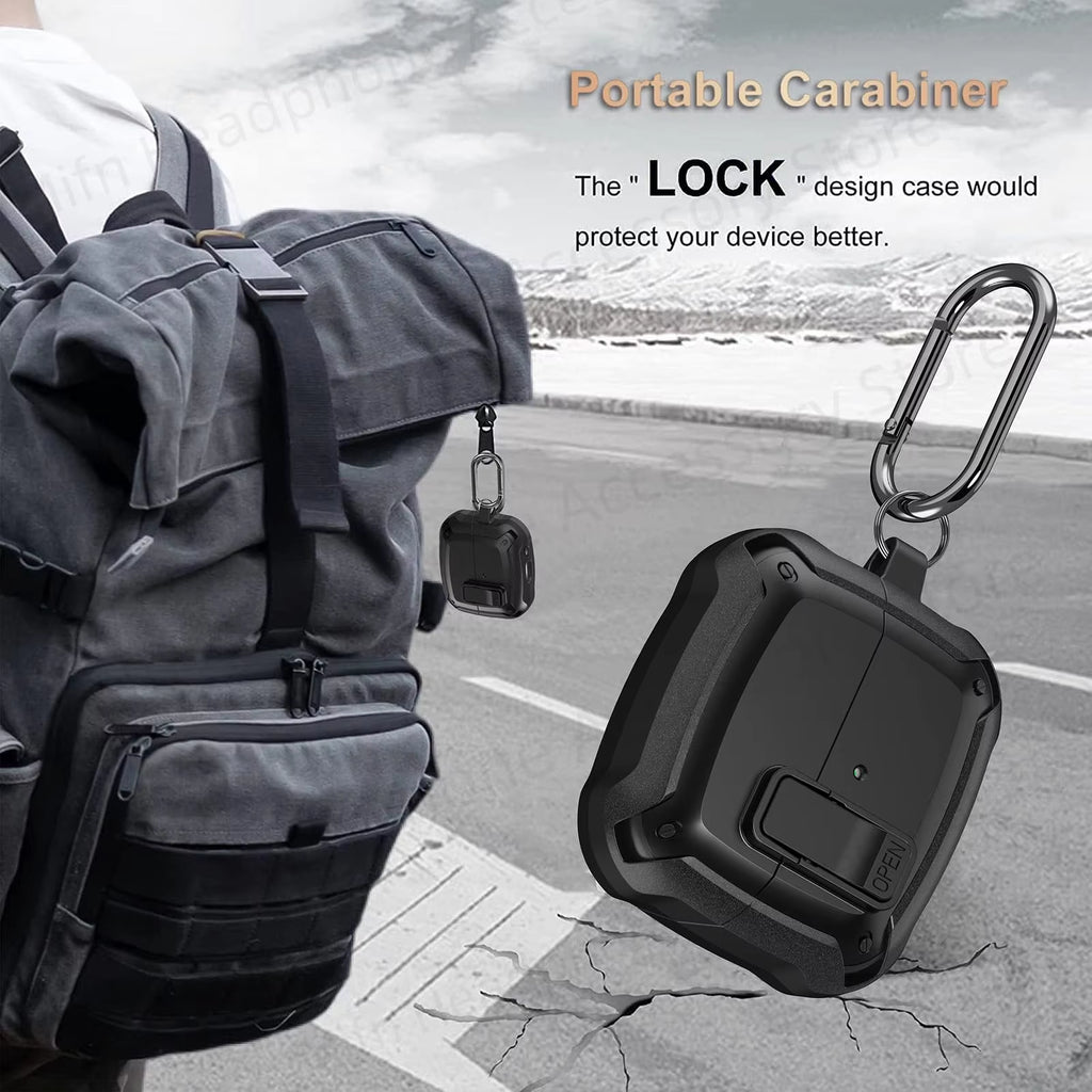 Armor Case for Samsung Galaxy Buds 3/Galaxy Buds3 Pro Secure Lock Cover Buds3 Pro Cover with Cleaning Kit for Men [2-In-1] 