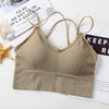Big backless halter tank top female inner bra pads all-in-one beautiful back underwear