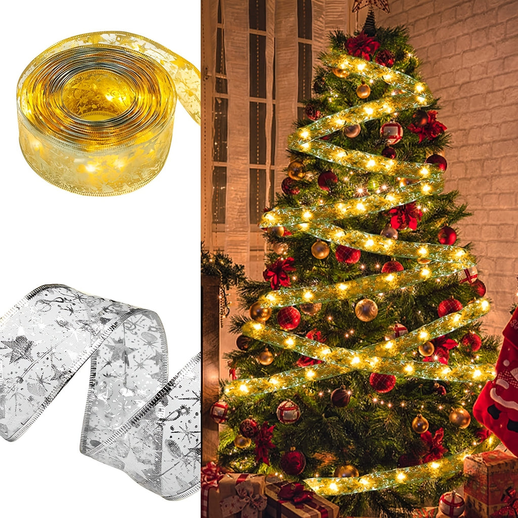 1pcled Ribbon Light Ribbon Ribbon Light String Christmas Tree Decoration Lights 2 Meters 20 Lights