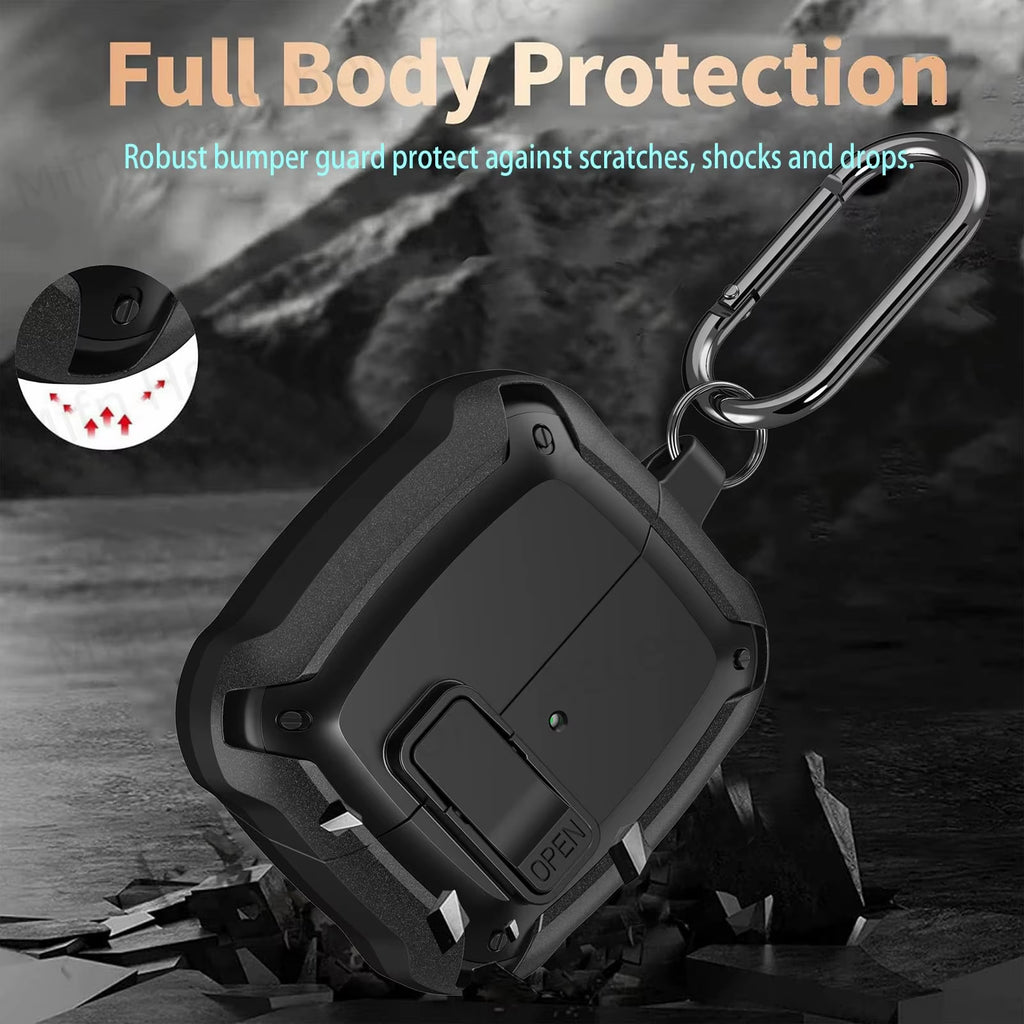 Armor Case for Samsung Galaxy Buds 3/Galaxy Buds3 Pro Secure Lock Cover Buds3 Pro Cover with Cleaning Kit for Men [2-In-1] 