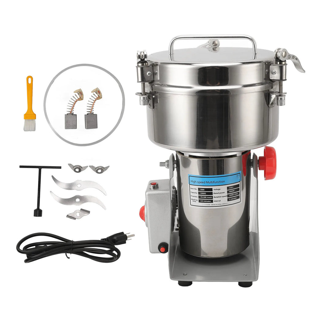 Electric Bean Grinder Multi Purpose High Speed Stable Easy to Clean Swing 1000G Electric Grinding Machine for Home for Spices