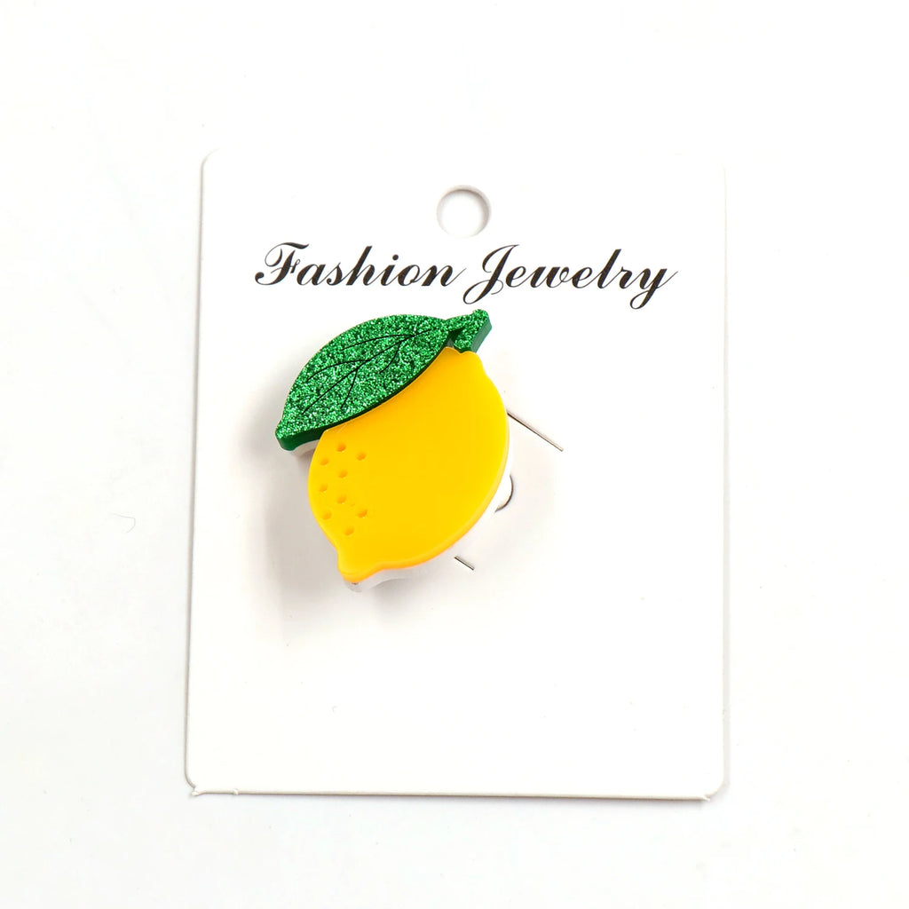 35mm Cute Pear Brooch (Safty Pin) Laser cut Acrylic Jewelry For Baby Girl Gift