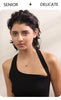 Yhpup Adjustable Long Chain Stainless Steel Metal Bow Knot Golden Trendy Pendant Choker Necklace Texture Fashion  Jewelry