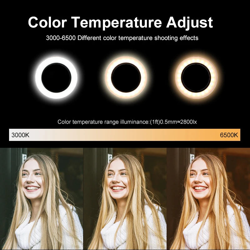 LED Selfie Ring Light Multi-Function Dimmable Ring Light for Cell Phone Holder Camera Live Video Stream Makeup Youtube