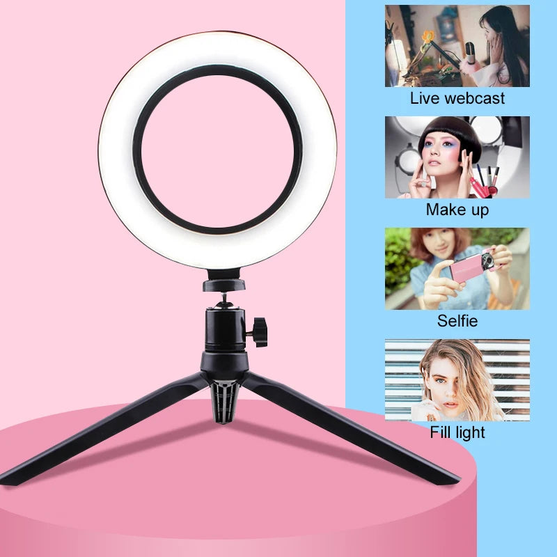 LED Selfie Ring Light Multi-Function Dimmable Ring Light for Cell Phone Holder Camera Live Video Stream Makeup Youtube