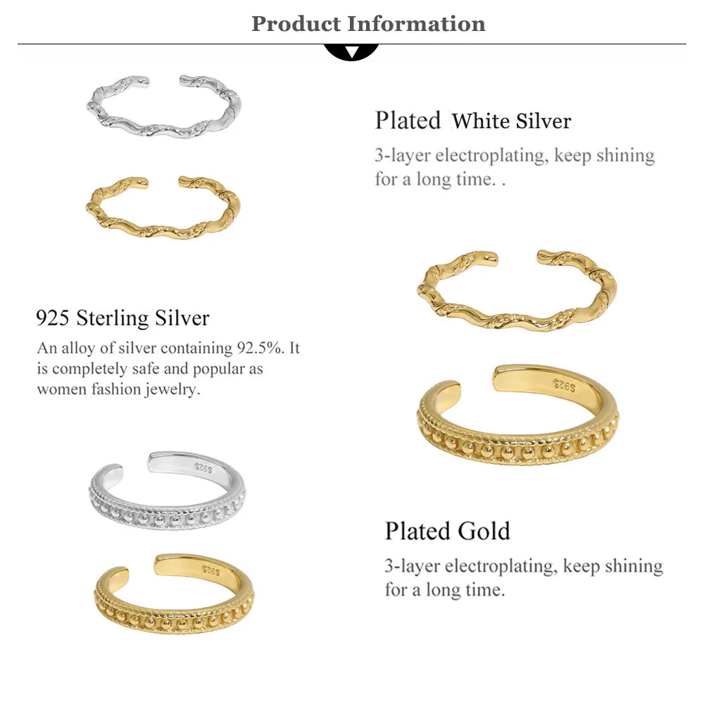 ANDYWEN 925 Sterling Silver Gold Twist Chain Resizable Rings Women Fine Jewelry 2021 Fine Jewelry Clips Party Circle Luxury Jewe