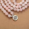 Womens Bracelets Matte Frosted Amazonite Lotus Charm Yoga Bracelet 108 Mala Necklace for Teen Girls Dropshipping Wholesale