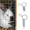 Cage Door Spring Hook 10Pcs Metal Spring Hooks Sturdy Tension Fixing Spring for Wire Rabbit/Bird/Hamster Cages S/L