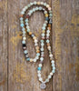 Womens Bracelets Matte Frosted Amazonite Lotus Charm Yoga Bracelet 108 Mala Necklace for Teen Girls Dropshipping Wholesale