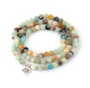 Womens Bracelets Matte Frosted Amazonite Lotus Charm Yoga Bracelet 108 Mala Necklace for Teen Girls Dropshipping Wholesale