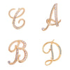 Women Men A-Z Letter Brooch Rhinestones Crystal Silver Color English Alphabet Metal Pins Cute Jewelry Accessories Christmas Gift