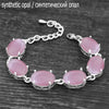 Vintage Oval Natural Jades Quartz Bracelet For Women Prong Natural Stone Amethysts Tiger Eye Lapis Lazuli Bracelets