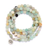 Womens Bracelets Matte Frosted Amazonite Lotus Charm Yoga Bracelet 108 Mala Necklace for Teen Girls Dropshipping Wholesale