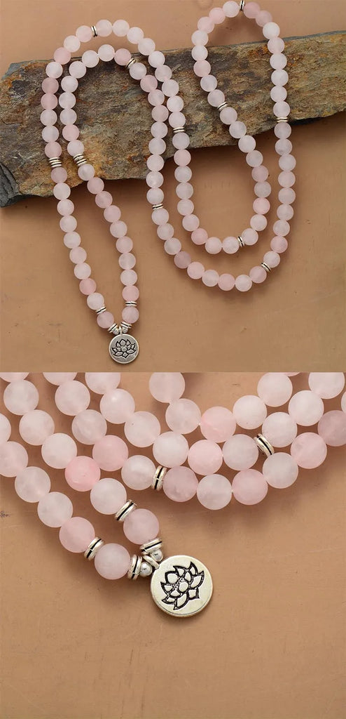 Womens Bracelets Matte Frosted Amazonite Lotus Charm Yoga Bracelet 108 Mala Necklace for Teen Girls Dropshipping Wholesale