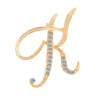Women Men A-Z Letter Brooch Rhinestones Crystal Silver Color English Alphabet Metal Pins Cute Jewelry Accessories Christmas Gift