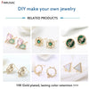 18K Gold Plated Brass Huggie Earring Hooks with Loop Round Ear Post with Open Jump Ring For DIY Earrings Making Components