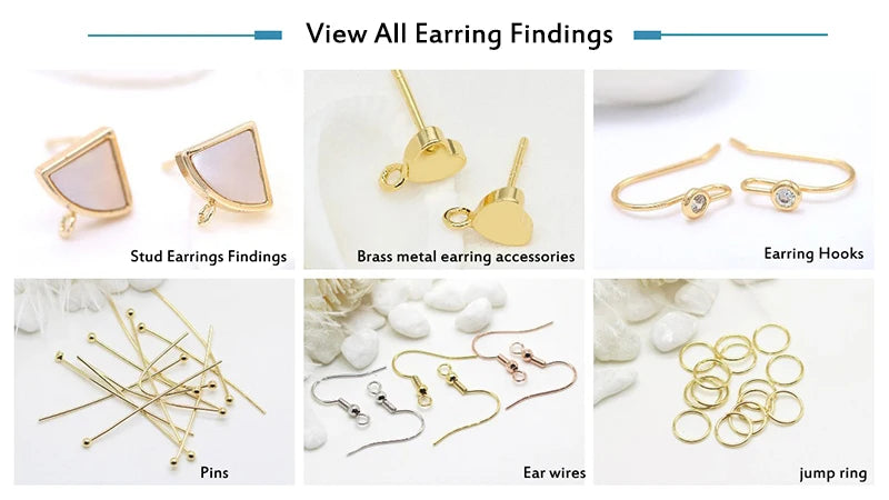 18K Gold Plated Brass Huggie Earring Hooks with Loop Round Ear Post with Open Jump Ring For DIY Earrings Making Components