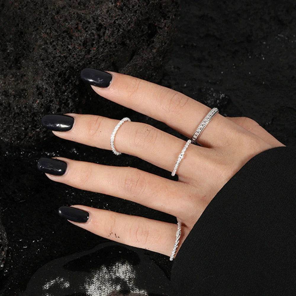 ANDYWEN 925 Sterling Silver Gold Twist Chain Resizable Rings Women Fine Jewelry 2021 Fine Jewelry Clips Party Circle Luxury Jewe