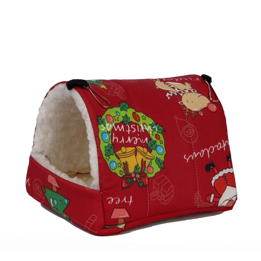 1pc Cute Print Bird Bed Mini Cage Rabbit Squirrel Mat Guinea Pig Nest Hamster House Small Animal Sleeping Bed Pet Hanging Cage
