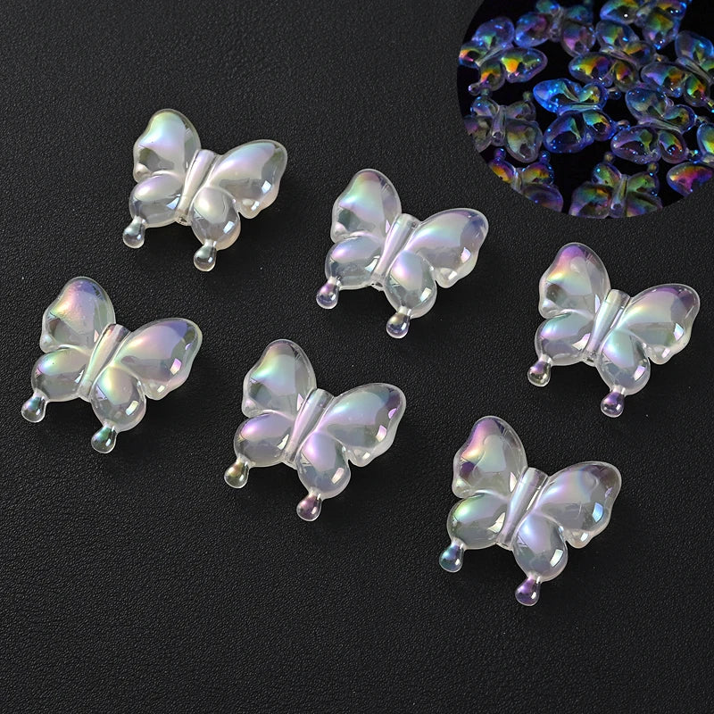 30Pcs Luminous Acrylic Beads 15mm Pentagram Loose Beads For Glow In The Dark Jewelry Making DIY Bracelet Necklace Earring