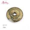 Natural Pyrite Donut Circle Round Silvers Gray Beads Stone For Necklace Pandant Earring Jewelry Making 1 Pcs 25/35/40mm