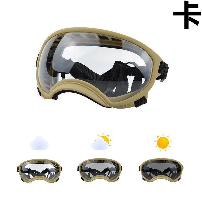Color changing pet glasses, dog goggles, size dog sunglasses, snow glasses, UV resistant dog sunglasses