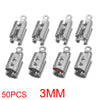 50pcs Stainless Crimp End Beads Caps Leather Cord Clip Tip Fold Crimp Bead Bracelet Connectors for Jewelry Making Bulk Wholesale