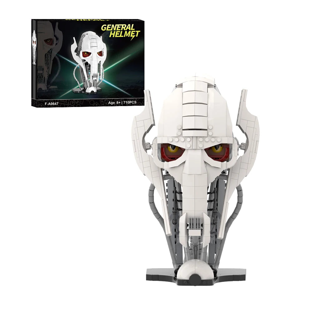Gobricks MOC Space War General Grievous Helmet Building Blocks Model Battle Helmet Collection Bricks Assembly Toys Kids DIY Gift