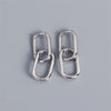 Retro Double Loop Drop Earrings – Gold Geometric Round Hoop Earrings for Women & Girls
