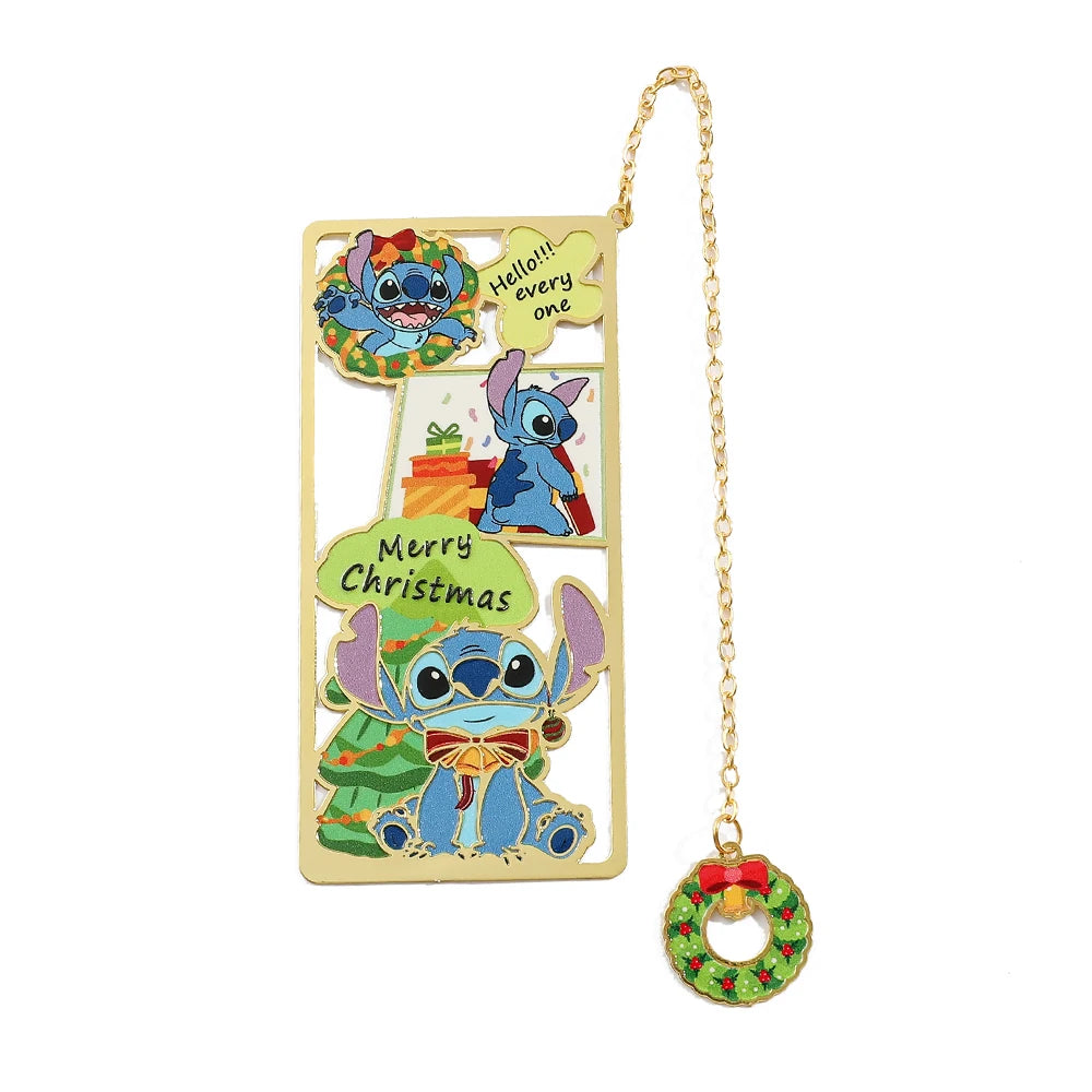 New Disney Stitch and Angel Creative Metal Bookmark with Tassel Reading Supplies Fans Christmas Birthday Back To School Gifts