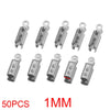 50pcs Stainless Crimp End Beads Caps Leather Cord Clip Tip Fold Crimp Bead Bracelet Connectors for Jewelry Making Bulk Wholesale