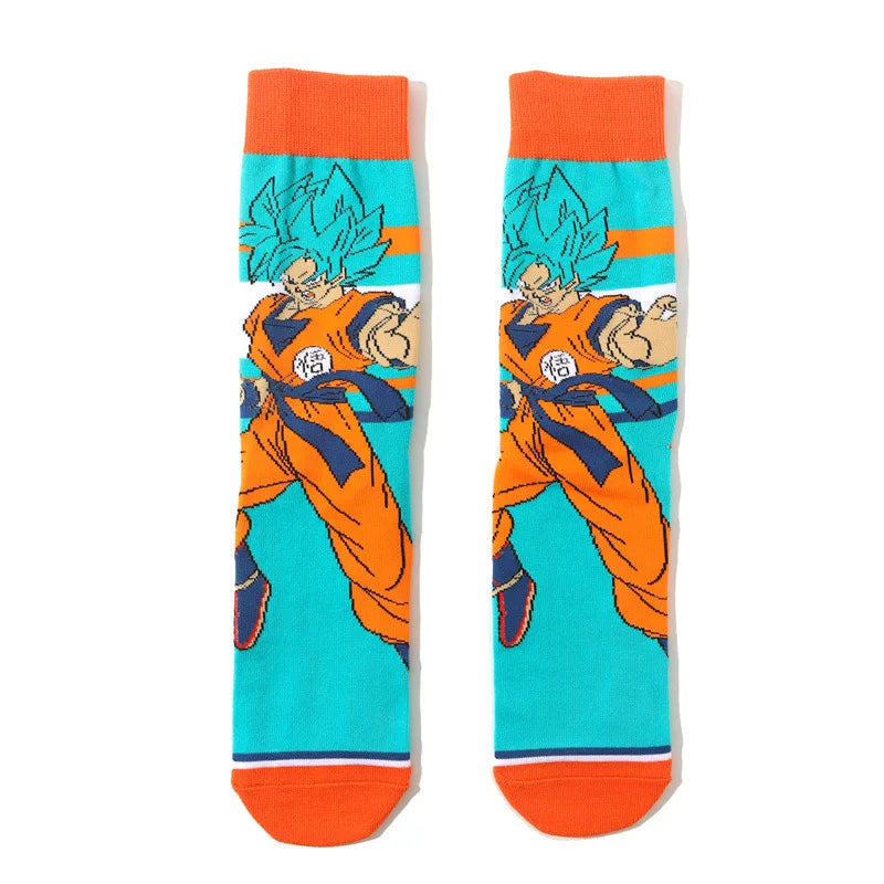 New 1 pair of Bandai cartoon men's and women's socks cartoon personality skateboard socks anime mid tube cotton neutral socks