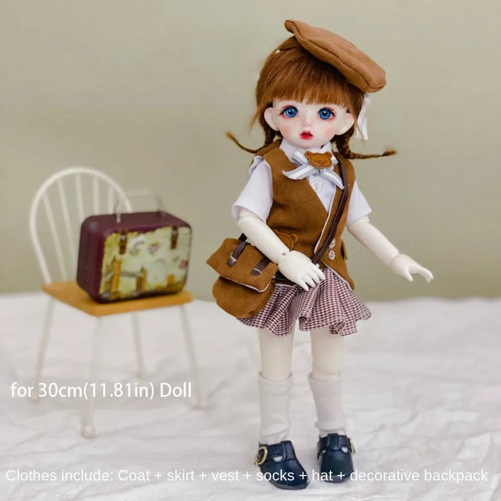 New Elegant 30cm Doll Clothes Pretty Casual Doll Dress Cute 1/6 BJD Doll Outfit Set