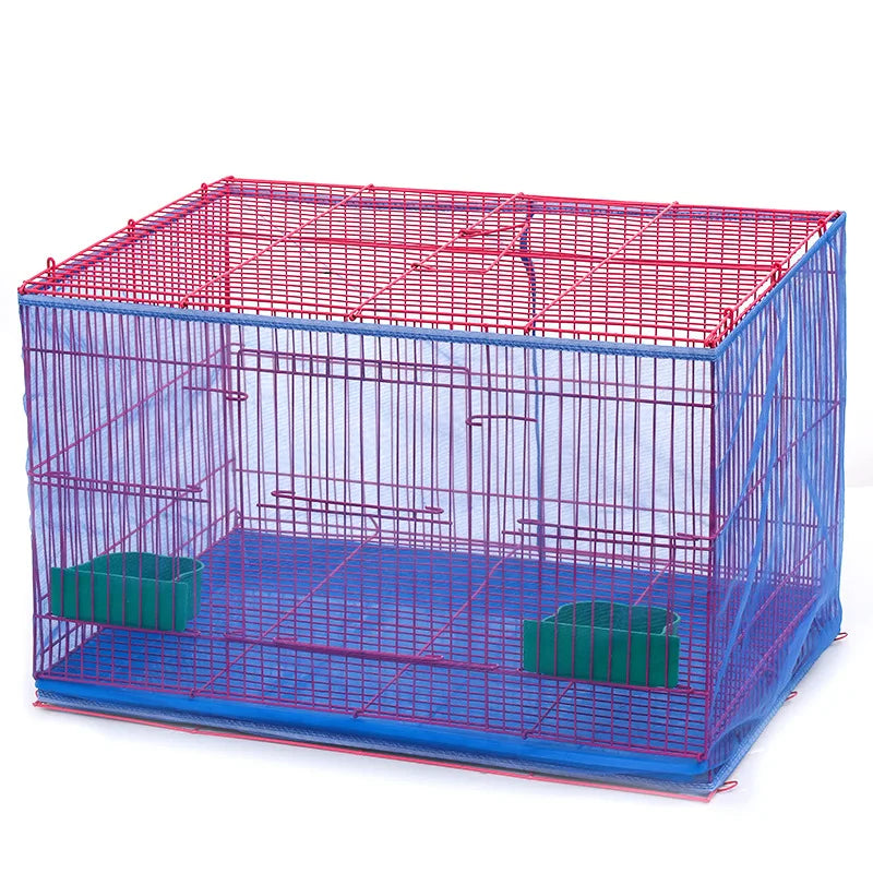 Mesh Bird Cage Cover Shell Skirt Net Easy Cleaning Catcher Guard Bird Cage Stretchy Mesh Parrot Bird Cage Net Jaula Para Pajaros
