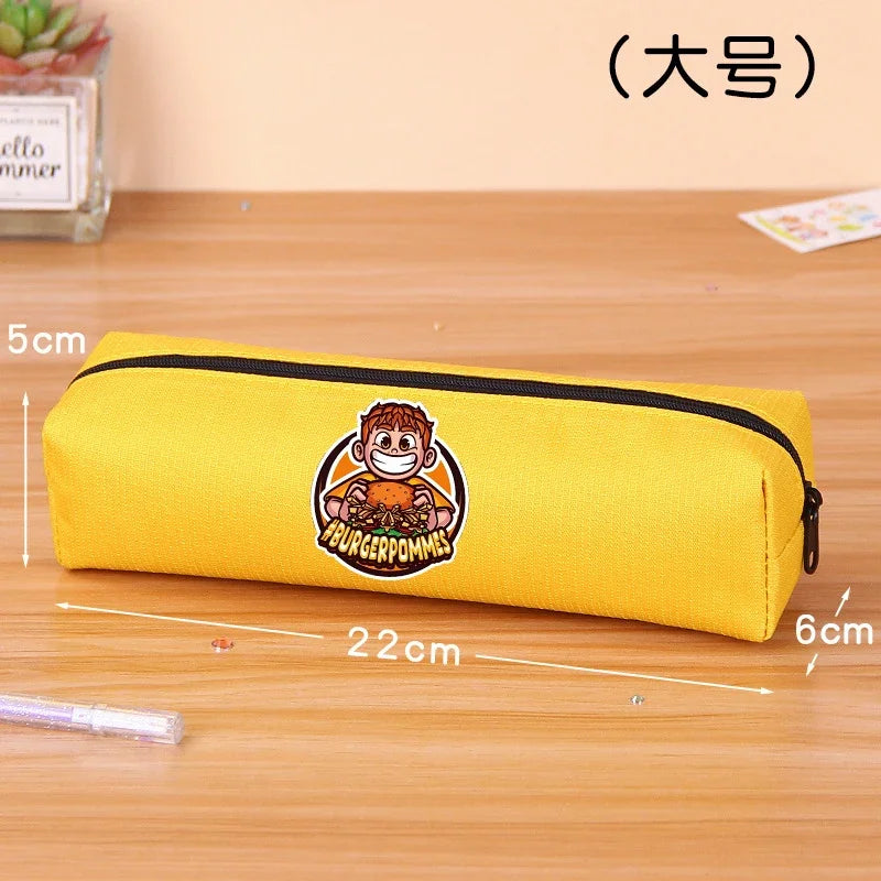 Burgerpommes Icrimax Pencil Case Boy Girl Cartoon Anime Stationery Bag Student Large Capacity Stationery Storage Bag School Gift